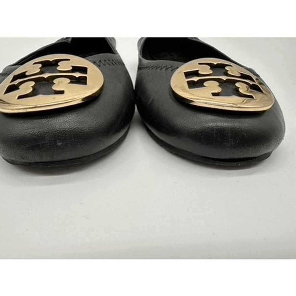 Tory Burch MINNIE TRAVEL BALLET Flats Black Leath… - image 4