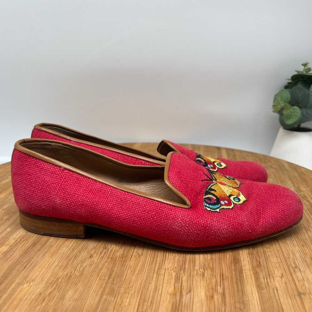 STUBBS & WOOTTON Embroidered Butterfly Slippers L… - image 1