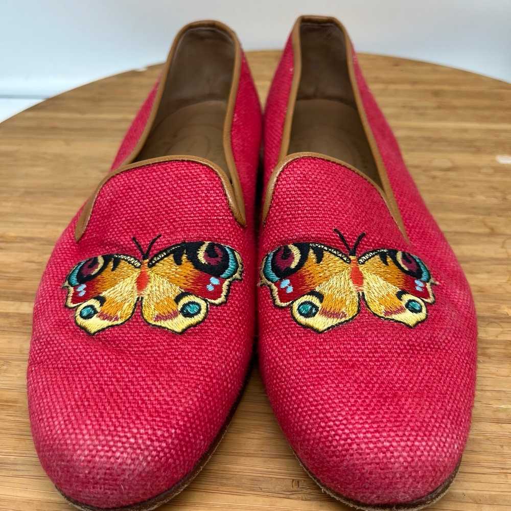 STUBBS & WOOTTON Embroidered Butterfly Slippers L… - image 2