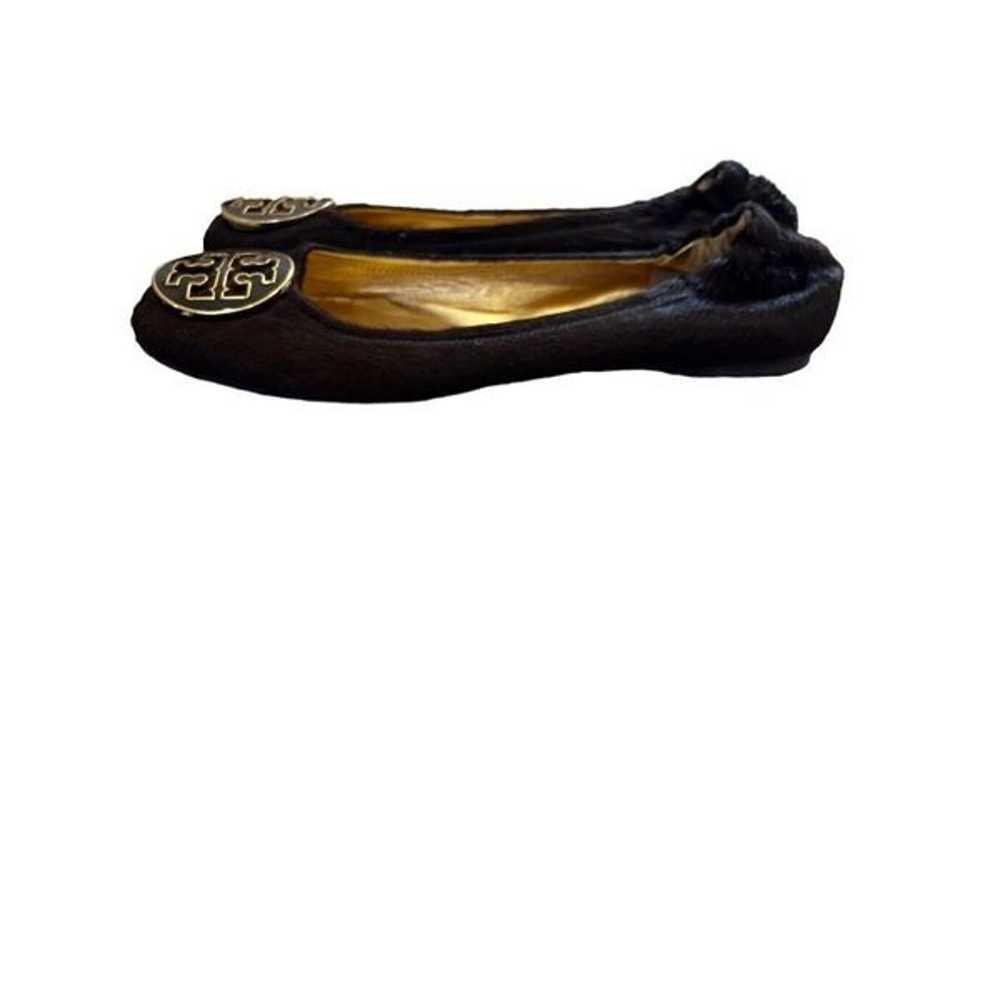 NWOB TORY BURCH Reva Brown Gold Animal Fur Ballet… - image 5