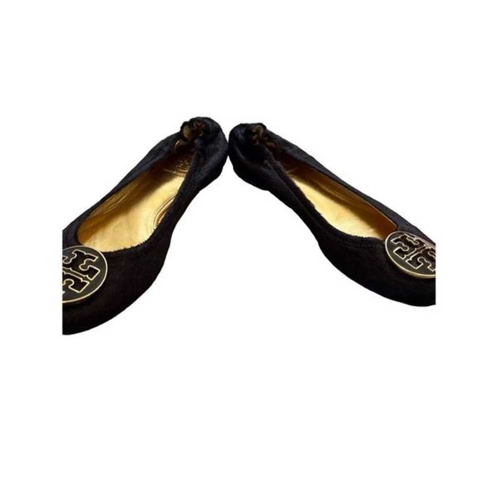 NWOB TORY BURCH Reva Brown Gold Animal Fur Ballet… - image 6