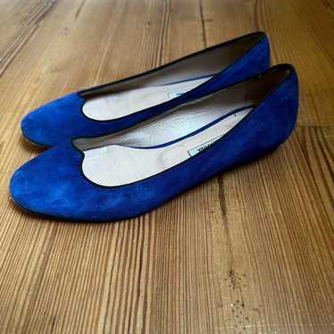 Manolo Blahnik royal blue suede ballet flat SIZE … - image 1