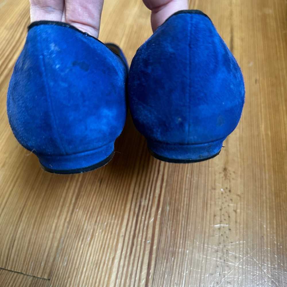 Manolo Blahnik royal blue suede ballet flat SIZE … - image 3