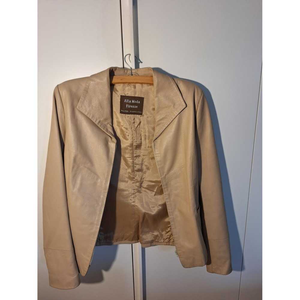 Non Signé / Unsigned Leather blazer - image 2