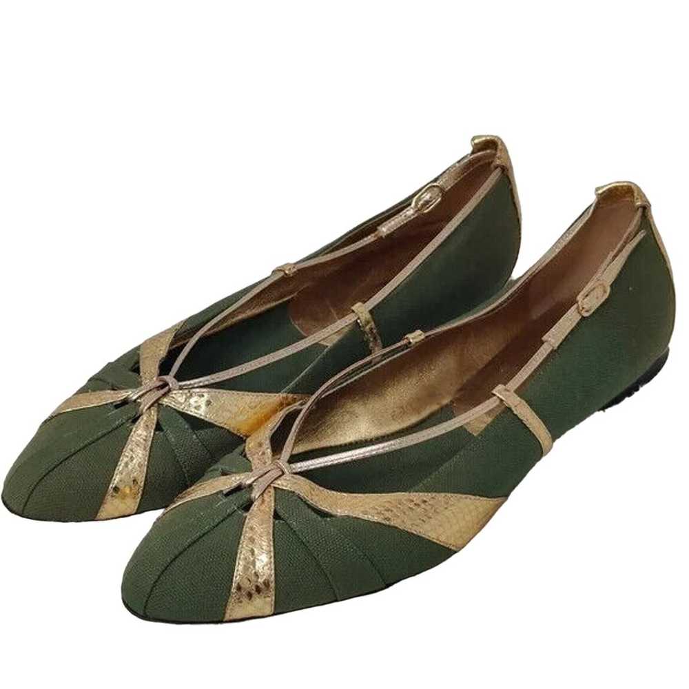 Dolce & Gabbana Green/Gold ballet flats sz 39.5 - image 3