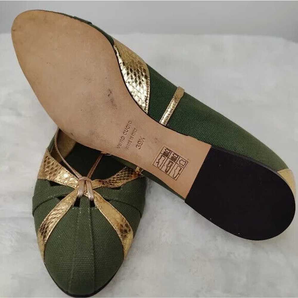 Dolce & Gabbana Green/Gold ballet flats sz 39.5 - image 6