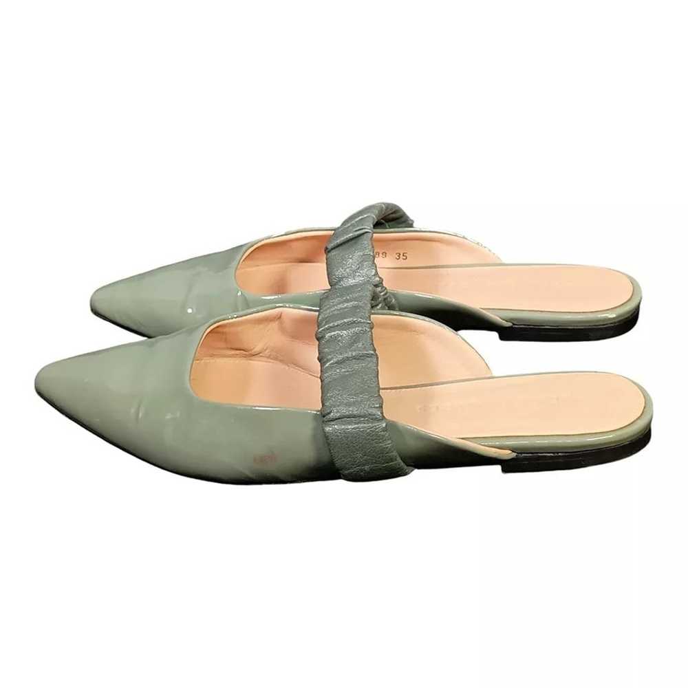 Dear Frances Slide Flats Pointed Toe Green Leathe… - image 3