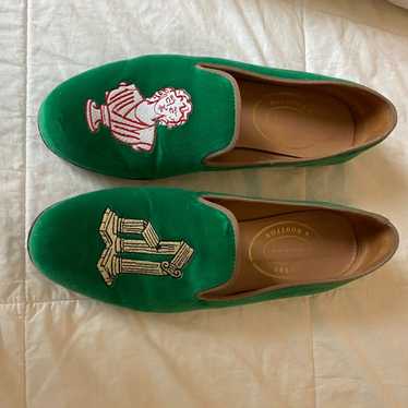 J Crew x Stubbs & Wootton Green store Velvet Loafer 6.5