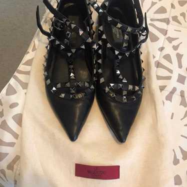 Black Valentino rockstud flats