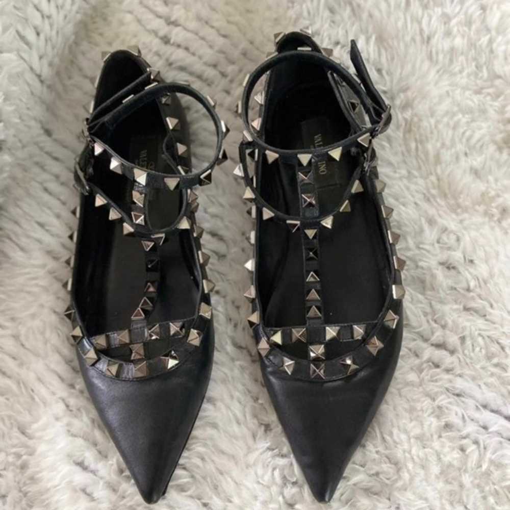 Black Valentino rockstud flats - image 3