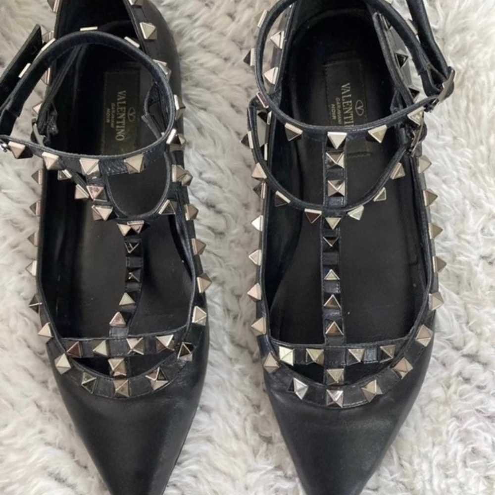 Black Valentino rockstud flats - image 4