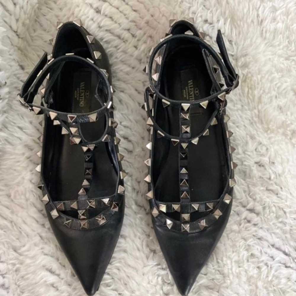 Black Valentino rockstud flats - image 6