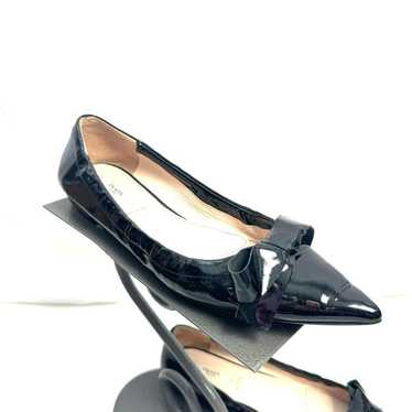 Prada Black Patent Leather Pointed Toe Flats Size 