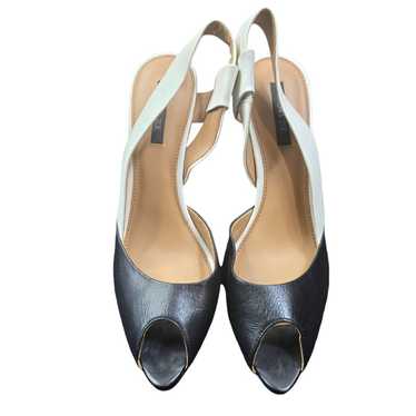 Rachel Zoe White Black Kari Slingback Open Toe St… - image 1