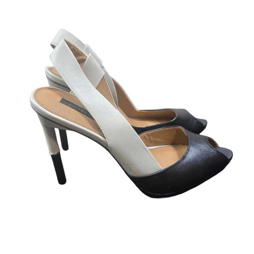 Rachel Zoe White Black Kari Slingback Open Toe St… - image 3