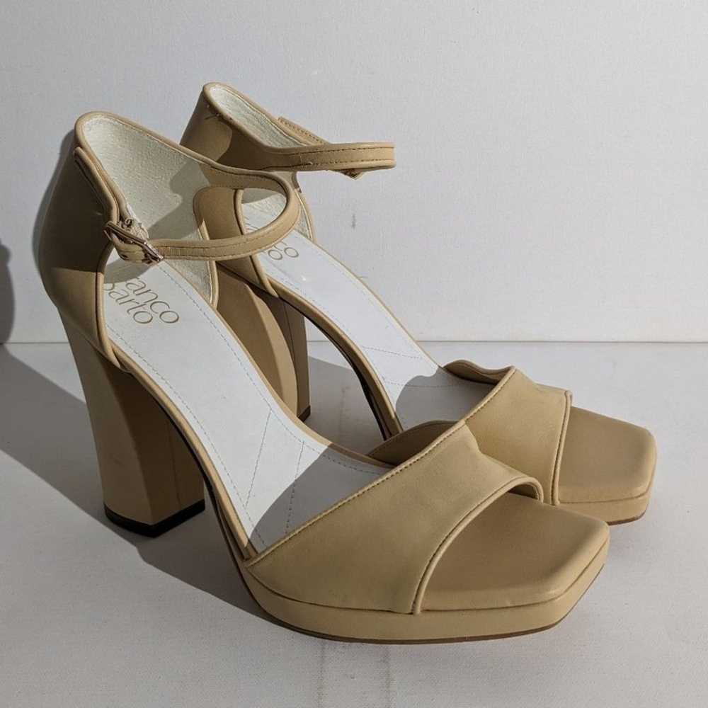 Franco Sarto Dima Beige Leather Block Heel Sandals - image 2