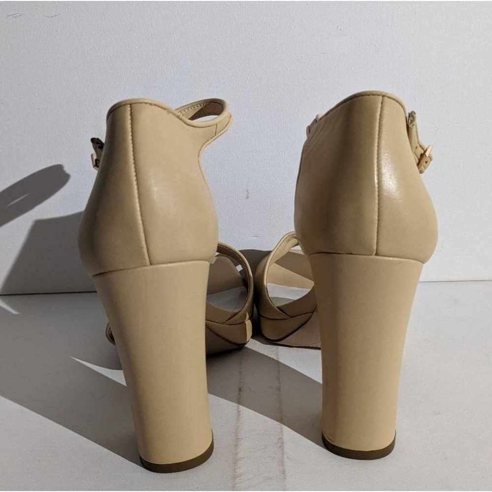 Franco Sarto Dima Beige Leather Block Heel Sandals - image 5