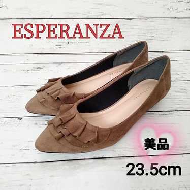 ESPERANZA Pumps Women Milk Brown Frill Low Heel