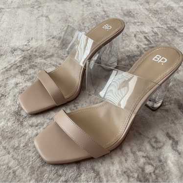 BP Nordstrom Naomi Lucite Block Heel Sandals Size 