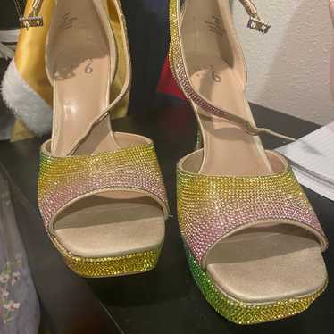 Mix No. 6 Rainbow Glitter Platform Heels