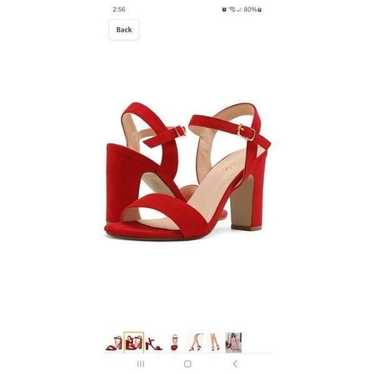 New 7.5 Dream Pairs Red Gisela1 Open Toe Chunky H… - image 1