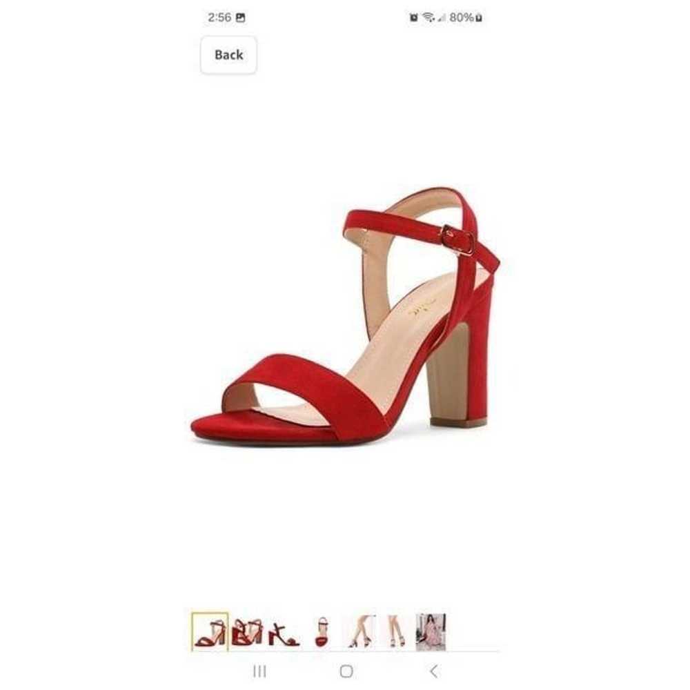 New 7.5 Dream Pairs Red Gisela1 Open Toe Chunky H… - image 2