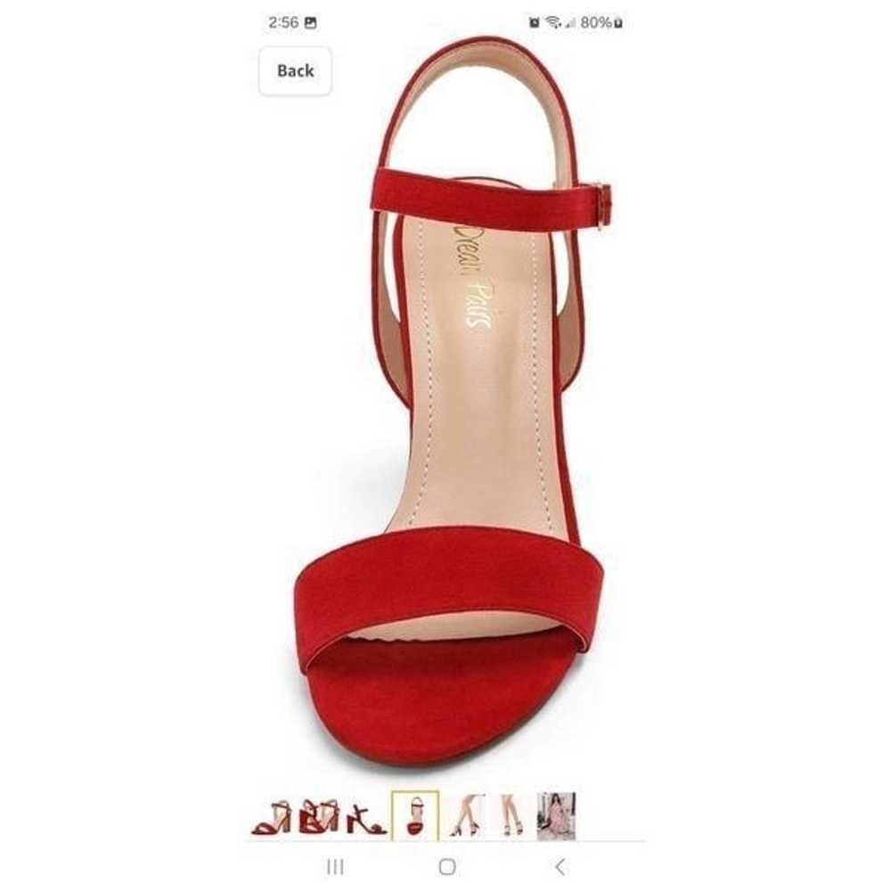 New 7.5 Dream Pairs Red Gisela1 Open Toe Chunky H… - image 4