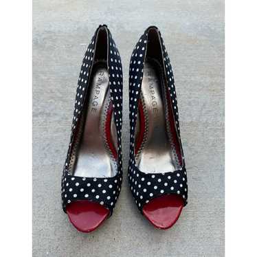 RAMPAGE Womens Black&White Polka Dotted High Heel… - image 1