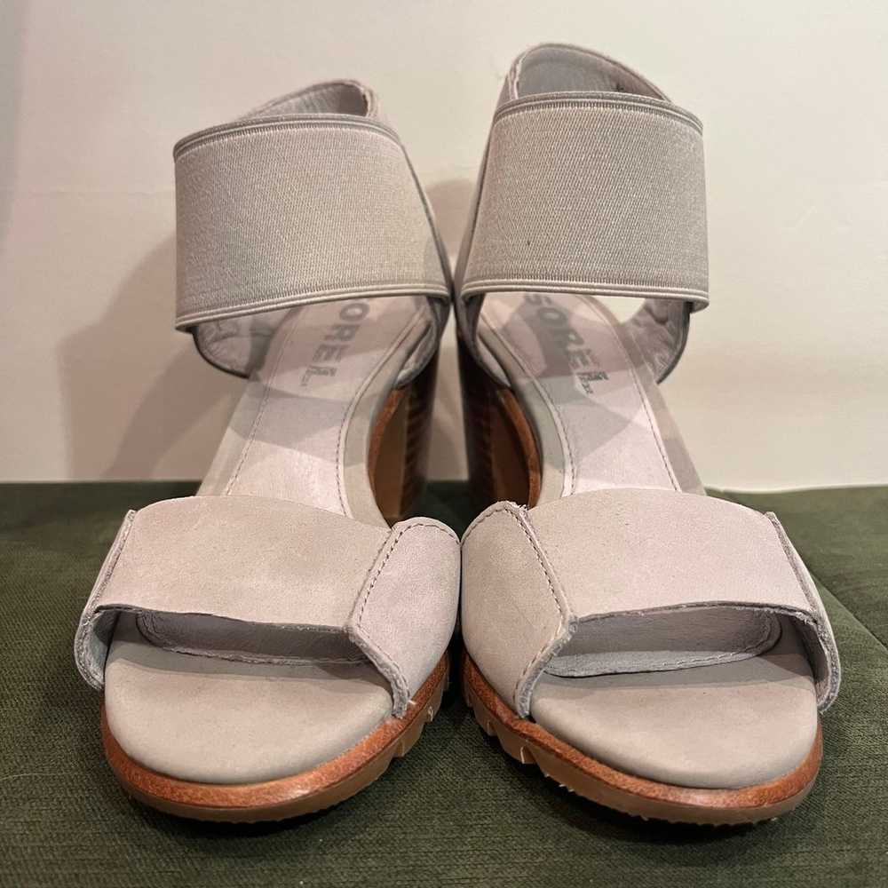 Size 6- Sorel Nadia Heeled Sandals Leather  Dove … - image 3