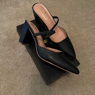 Lulus Heels - Maryna Black Pointed-Toe Mules - SI… - image 1