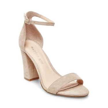 madden girl Beella Women's High Heel Tan Suede San