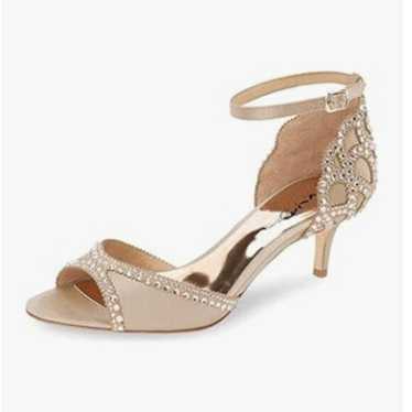 XYD Champagne Chic Peep Toe D'Orsay Kitten Heel Rh