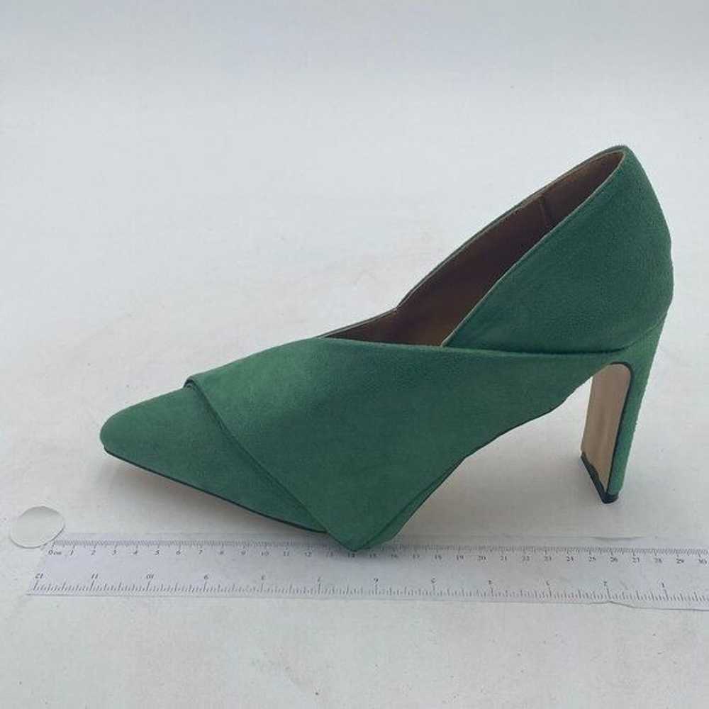 YDN Green Dress Pointed Toe Slip on Pumps Chunky … - image 1