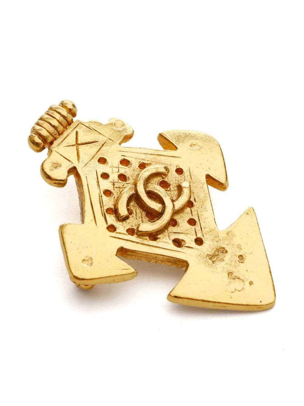 CHANEL Pre-Owned 1994 interlocking CC brooch - Go… - image 3