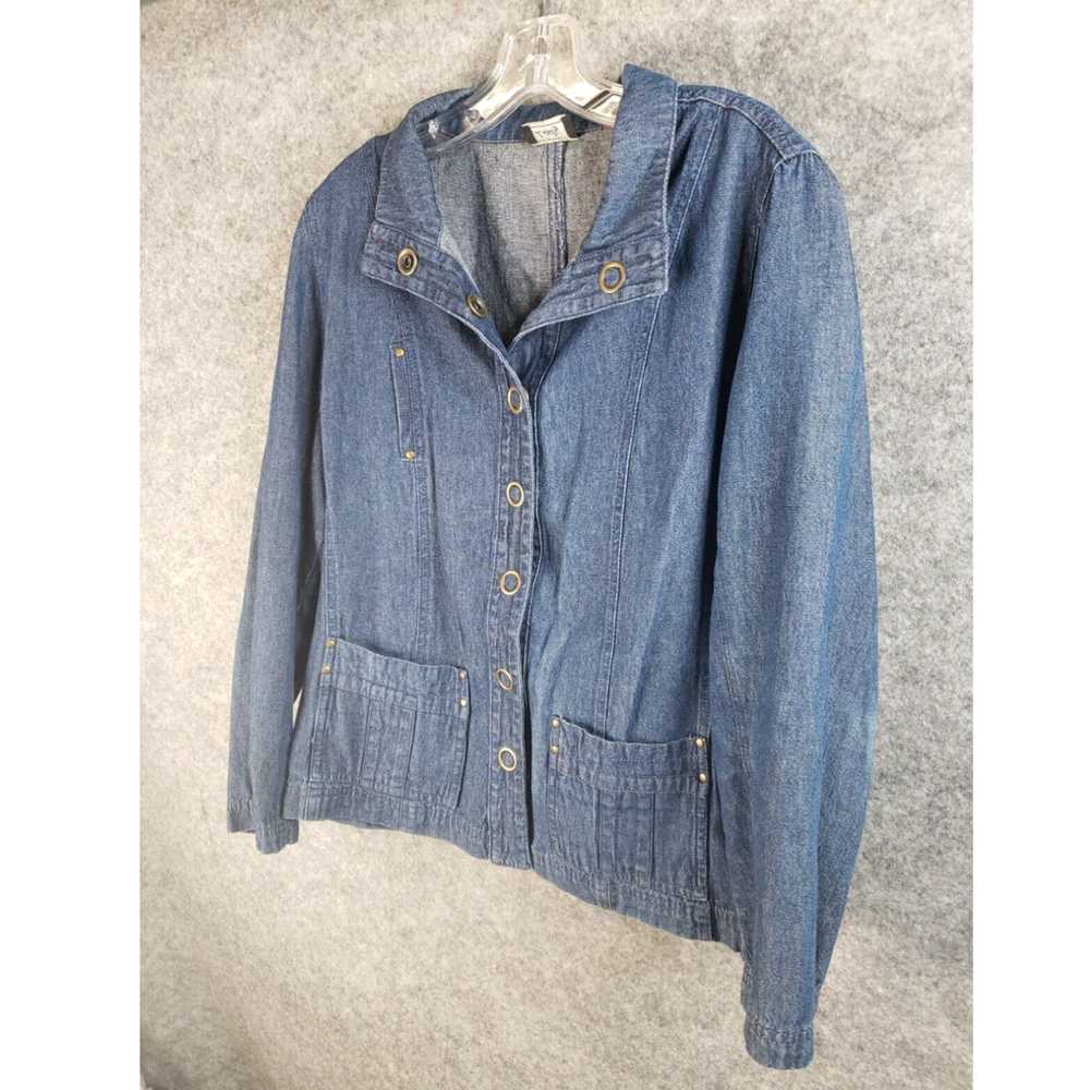 Vintage Southern Lady Denim Blue Jean Blouse Top … - image 3