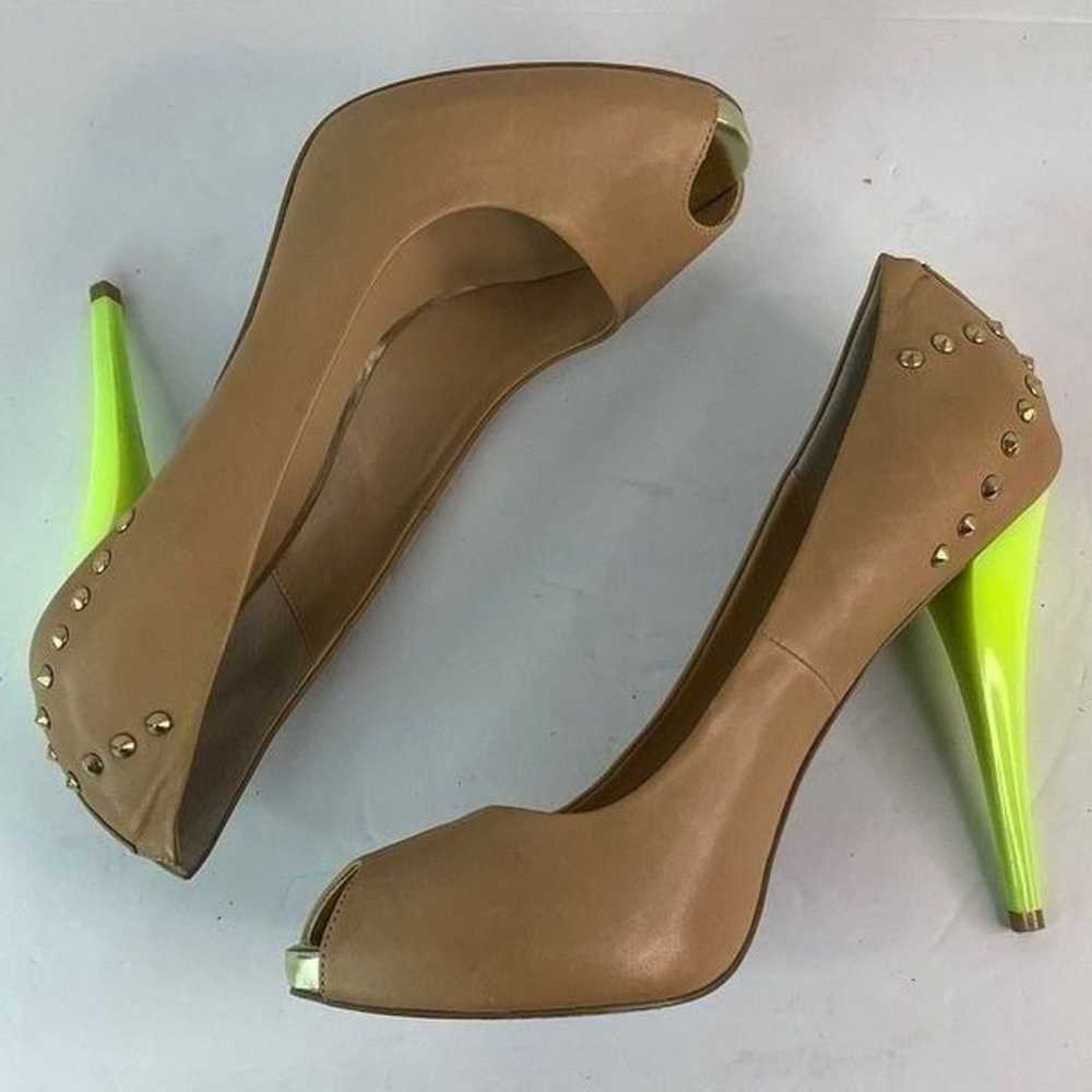 DMSX Donald J Pliner Latoya Tan/Green Neon Heels … - image 4