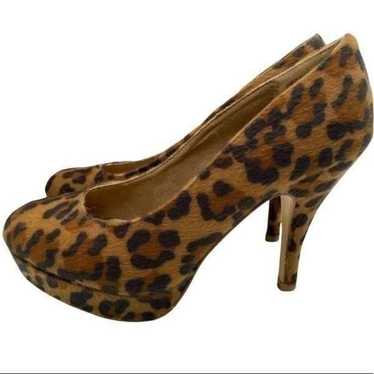 Kenneth Cole reaction leopard fur heels