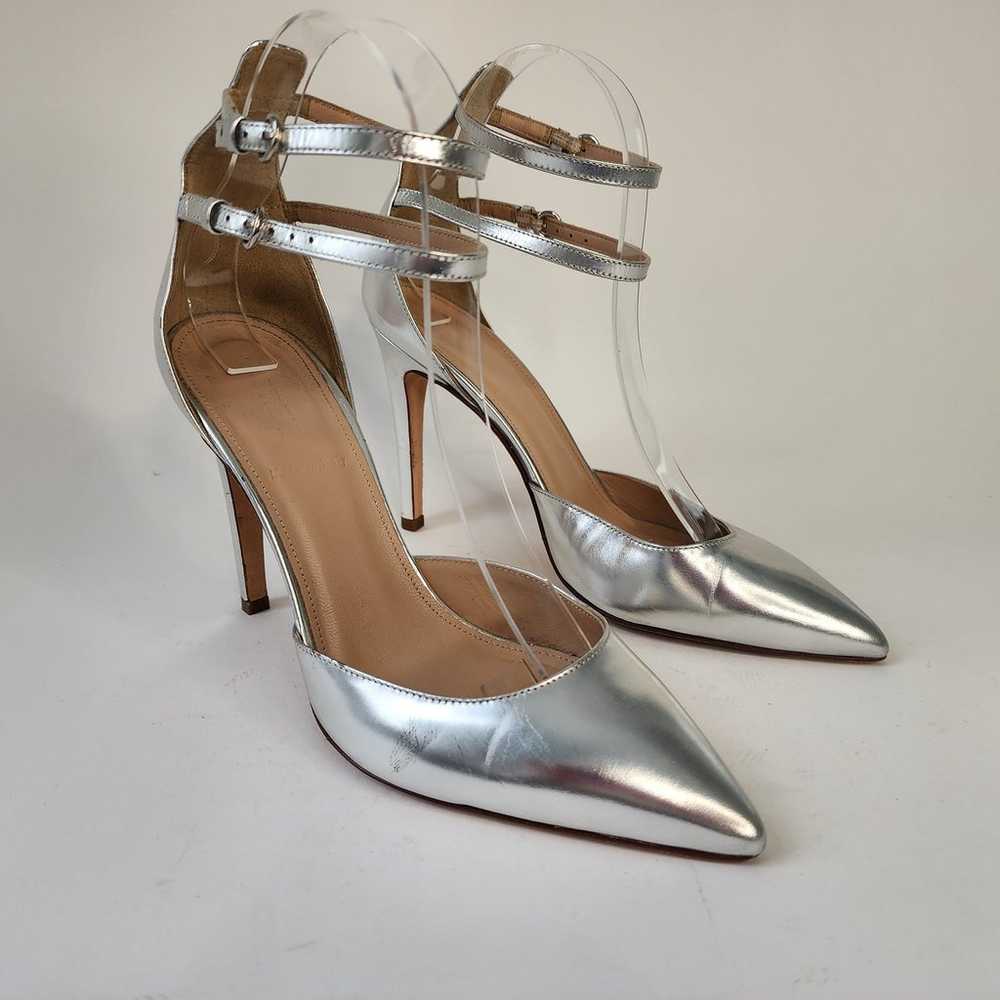 J. Crew Italy Strappy Mirror Metallic Pumps Silve… - image 1