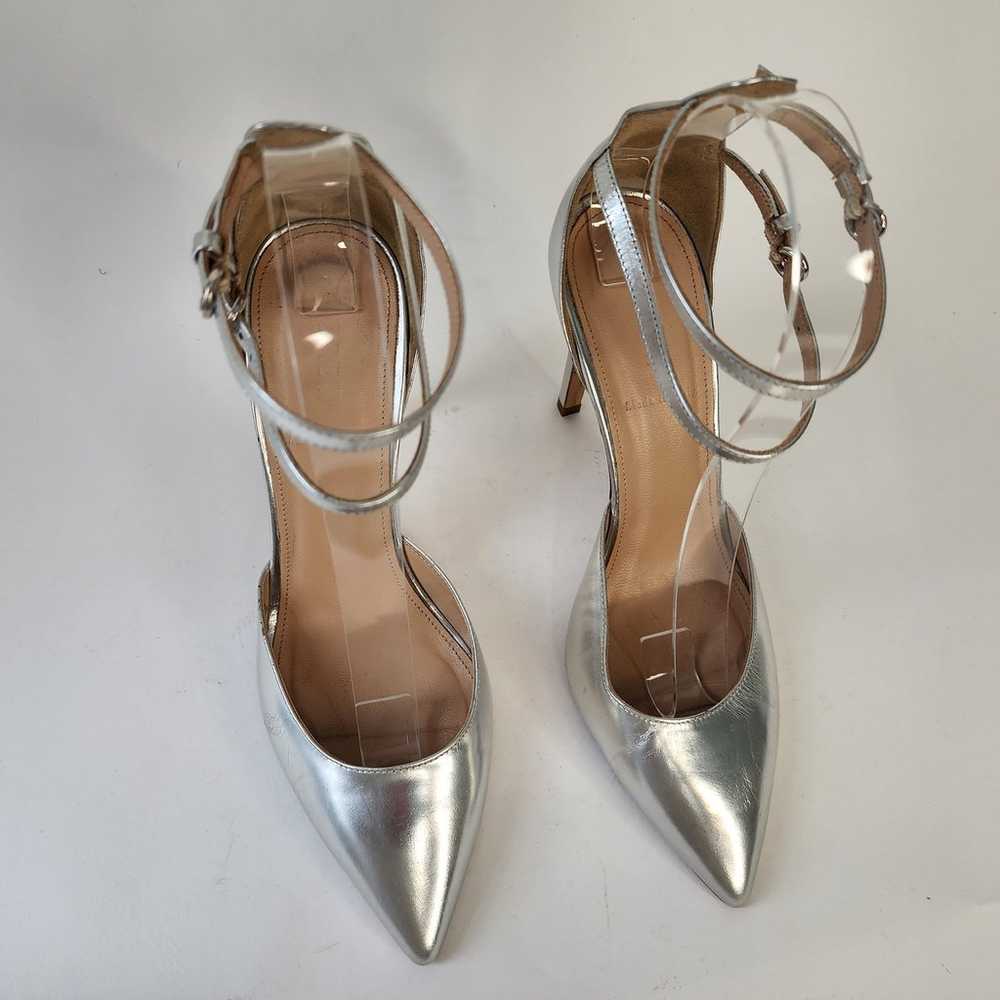 J. Crew Italy Strappy Mirror Metallic Pumps Silve… - image 2