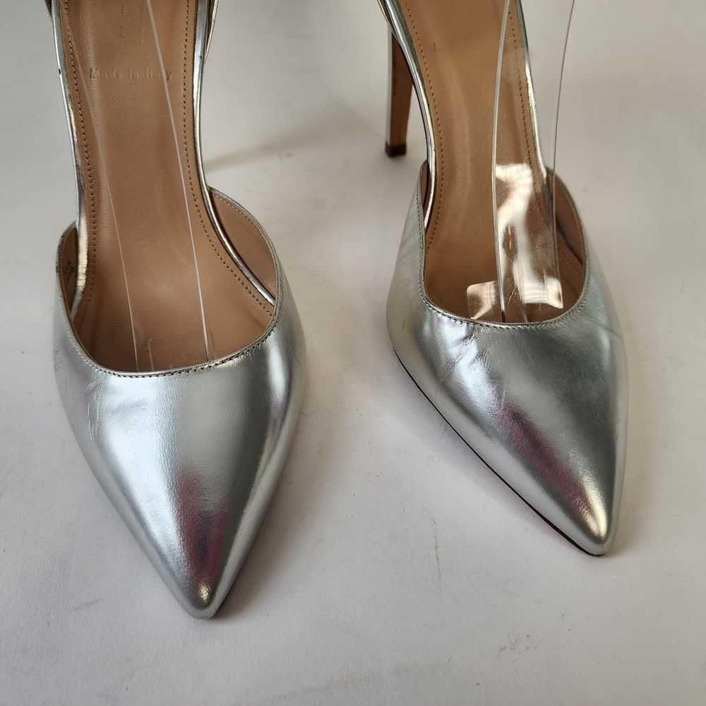 J. Crew Italy Strappy Mirror Metallic Pumps Silve… - image 3