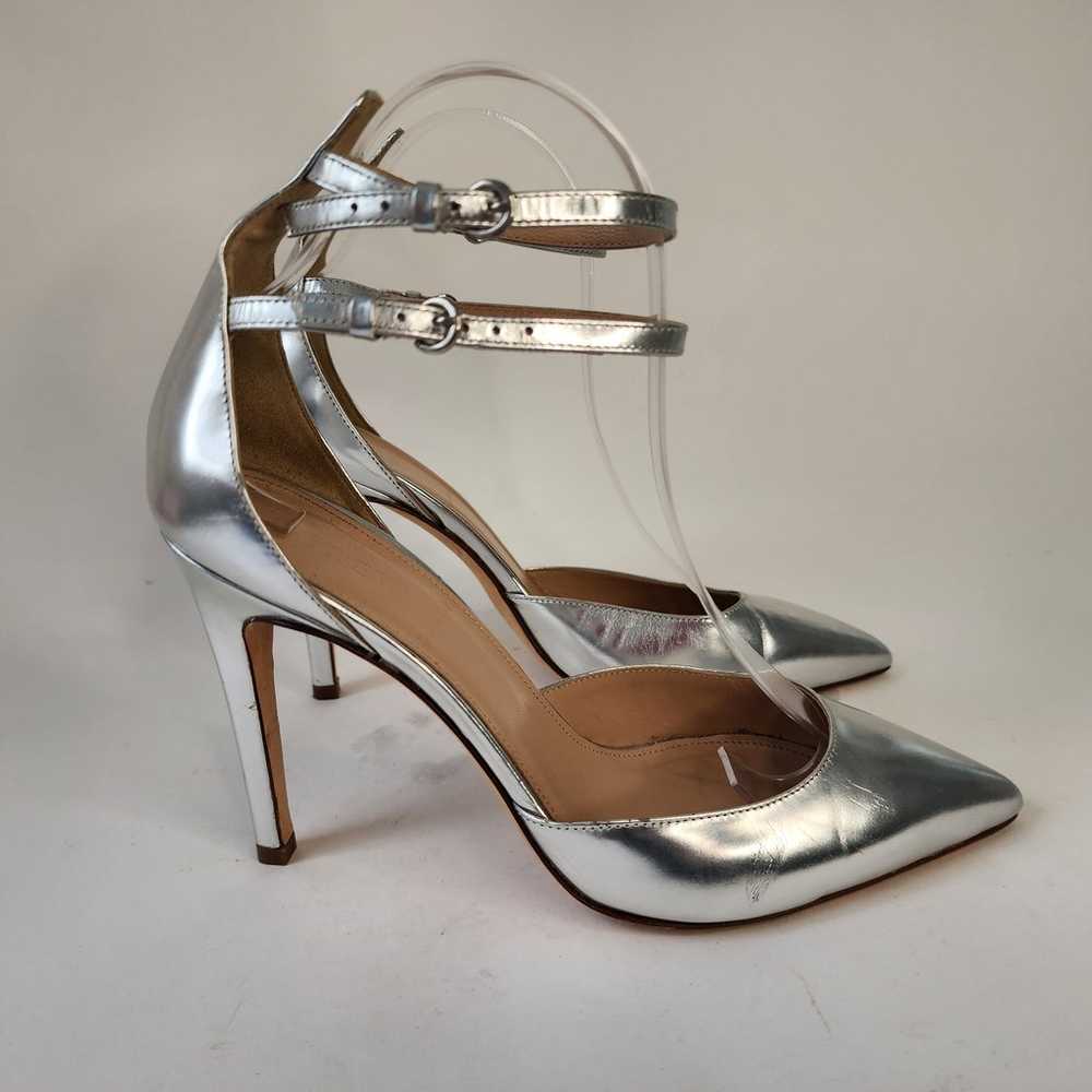 J. Crew Italy Strappy Mirror Metallic Pumps Silve… - image 4