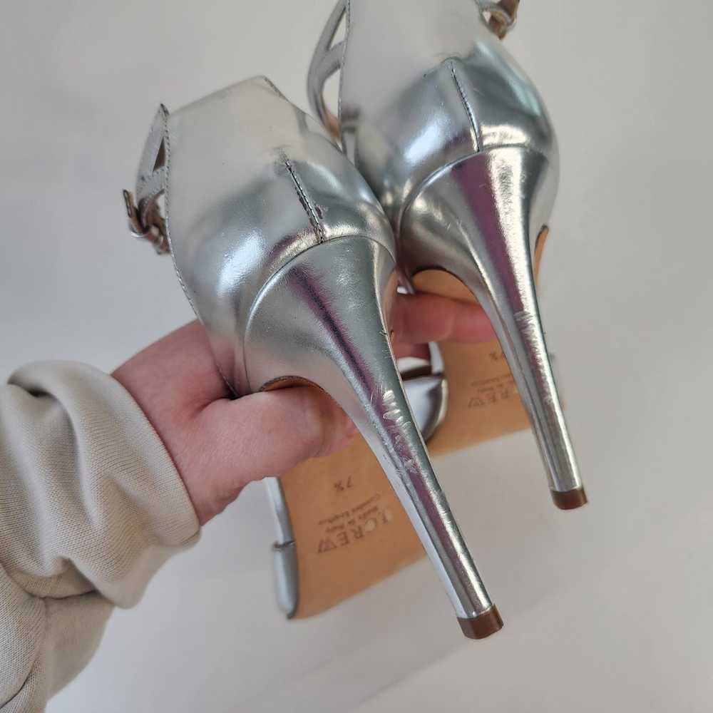 J. Crew Italy Strappy Mirror Metallic Pumps Silve… - image 6