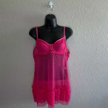 Hot Pink Lingerie Sheer Y2K - image 1