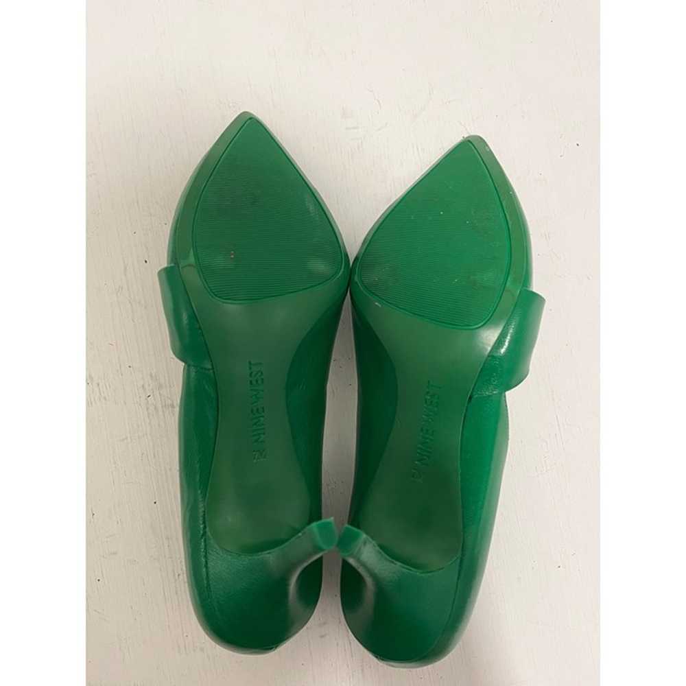 Nine West Womens Green Leather Pointed Toe Pumps … - image 10