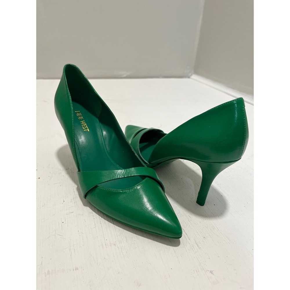 Nine West Womens Green Leather Pointed Toe Pumps … - image 1