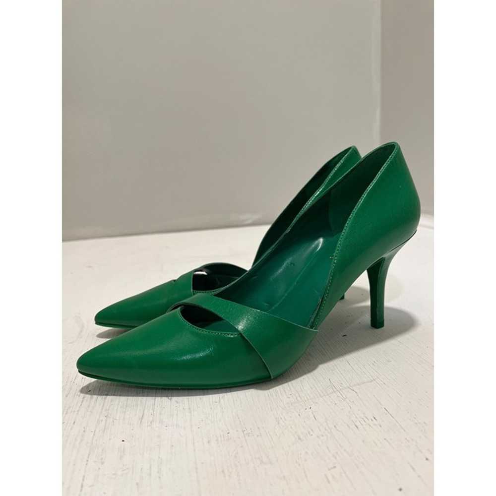 Nine West Womens Green Leather Pointed Toe Pumps … - image 4