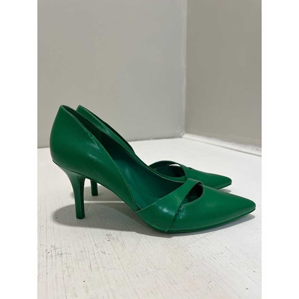 Nine West Womens Green Leather Pointed Toe Pumps … - image 5