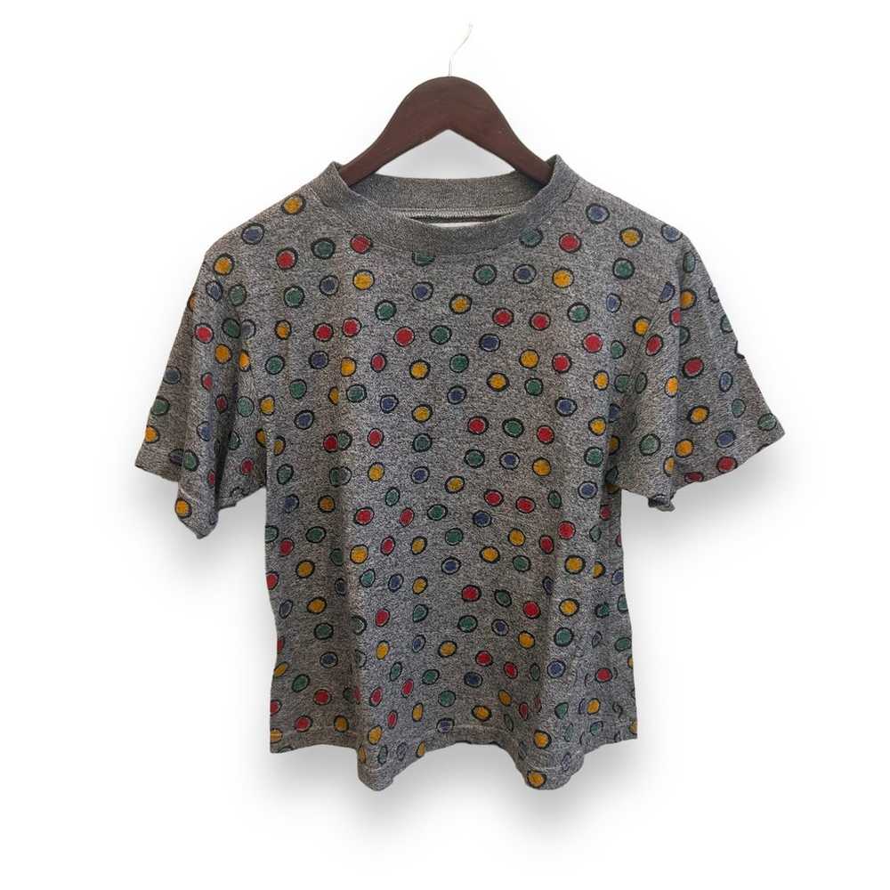 Vintage Active Elements Polka Dot T-shirt Size Sm… - image 1