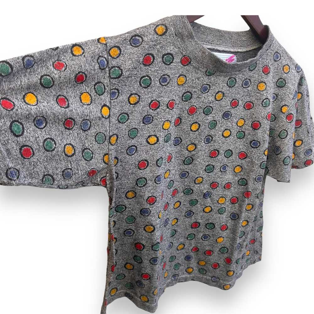 Vintage Active Elements Polka Dot T-shirt Size Sm… - image 3