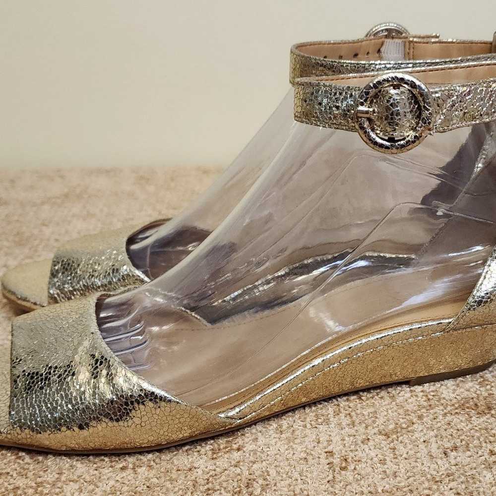 J.Crew Gold Crackle Demi Wedge Size 8.5 - image 3